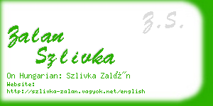 zalan szlivka business card